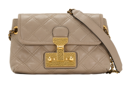 Quilted Shoulder Bag, Leather, Taupe, MII, DB, 2*